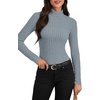 image:imageLYANER Womens Ribbed Knit Casual SweatersHaze Blue