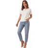 image:imageLYANER Womens Ribbed Knit Hollow Out Round Neck Short Sleeve Casual Pullover Sweater TopWhite