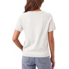 image:imageLYANER Womens Ribbed Knit Hollow Out Round Neck Short Sleeve Casual Pullover Sweater TopWhite