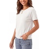 image:imageLYANER Womens Ribbed Knit Hollow Out Round Neck Short Sleeve Casual Pullover Sweater TopWhite