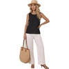 image:imageLYANER Womens Round Neck Sleeveless Tank TopsBlack