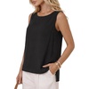 image:imageLYANER Womens Round Neck Sleeveless Tank TopsBlack