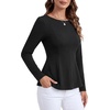 image:imageLYANER Womens Round Neck Work Peplum TopsBlack