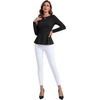 image:imageLYANER Womens Round Neck Work Peplum TopsBlack