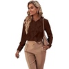 image:imageLYANER Womens Ruffle Front Elegant BlouseDark Brown