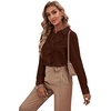 image:imageLYANER Womens Ruffle Front Elegant BlouseDark Brown