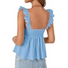 image:imageLYANER Womens Ruffle Strap Baybdoll Tank TopSky Blue