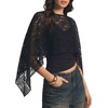 image:imageLYANER Womens Sheer Floral Lace Poncho TopBlack