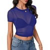 image:imageLYANER Womens Sheer Mesh Sexy TopsBright Royal Blue