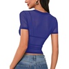 image:imageLYANER Womens Sheer Mesh Sexy TopsBright Royal Blue