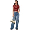 image:imageLYANER Womens Sheer Mesh Sexy TopsBurgundy