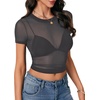 image:imageLYANER Womens Sheer Mesh Sexy TopsDark Gray