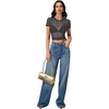 image:imageLYANER Womens Sheer Mesh Sexy TopsDark Gray
