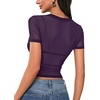 image:imageLYANER Womens Sheer Mesh Sexy TopsDeep Purple