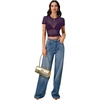 image:imageLYANER Womens Sheer Mesh Sexy TopsDeep Purple