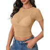 image:imageLYANER Womens Sheer Mesh Sexy TopsKhaki