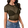 image:imageLYANER Womens Sheer Mesh Sexy TopsLight Army Green