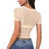 image:imageLYANER Womens Sheer Mesh Sexy TopsLight Beige