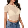 image:imageLYANER Womens Sheer Mesh Sexy TopsLight Beige