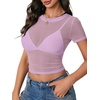 image:imageLYANER Womens Sheer Mesh Sexy TopsLight Purple