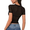 image:imageLYANER Womens Sheer Mesh Sexy TopsPure Black