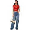 image:imageLYANER Womens Sheer Mesh Sexy TopsRed