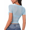 image:imageLYANER Womens Sheer Mesh Sexy TopsSky Blue