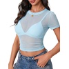 image:imageLYANER Womens Sheer Mesh Sexy TopsSky Blue
