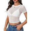 image:imageLYANER Womens Sheer Mesh Sexy TopsWhite