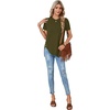 image:imageLYANER Womens Side Split Casual TShirtsArmy Green