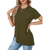 image:imageLYANER Womens Side Split Casual TShirtsArmy Green