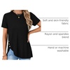 image:imageLYANER Womens Side Split Casual TShirtsBlack