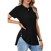 image:imageLYANER Womens Side Split Casual TShirtsBlack