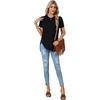 image:imageLYANER Womens Side Split Casual TShirtsBlack