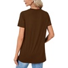 image:imageLYANER Womens Side Split Casual TShirtsDark Brown