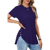 image:imageLYANER Womens Side Split Casual TShirtsNavy Blue