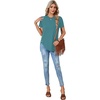 image:imageLYANER Womens Side Split Casual TShirtsPeacock Green