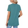 image:imageLYANER Womens Side Split Casual TShirtsPeacock Green