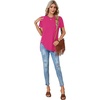 image:imageLYANER Womens Side Split Casual TShirtsRose Red