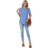 image:imageLYANER Womens Side Split Casual TShirtsSky Blue