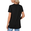 image:imageLYANER Womens Side Split Casual TShirtsSolid Black
