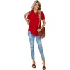 image:imageLYANER Womens Side Split Casual TShirtsSolid Red