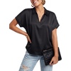 image:imageLYANER Womens Silky Satin Work Office BlouseBlack