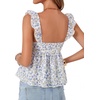 image:imageLYANER Womens Sleeveless Casual Tank TopsAzure Blue Floral
