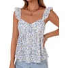 image:imageLYANER Womens Sleeveless Casual Tank TopsAzure Blue Floral