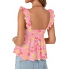 image:imageLYANER Womens Sleeveless Casual Tank TopsFloral Dark Pink