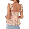 image:imageLYANER Womens Sleeveless Casual Tank TopsFlower Beige