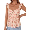 image:imageLYANER Womens Sleeveless Casual Tank TopsFlower Beige