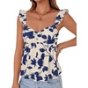 image:imageLYANER Womens Sleeveless Casual Tank TopsNavy Blue Flower