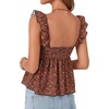 image:imageLYANER Womens Sleeveless Casual Tank TopsOrange Red Floral